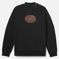Men's Leather Badge Crewneck Sweatshirt