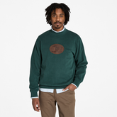 Men's Leather Badge Crewneck Sweatshirt