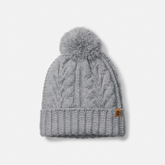 Women's Cable Beanie with Pom