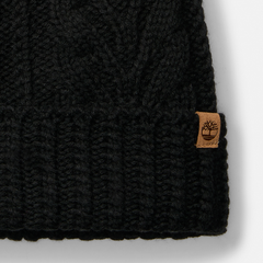 Women's Cable Beanie with Pom