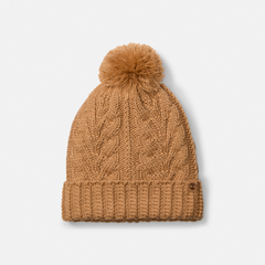 Women's Cable Beanie with Pom